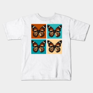 Pop Brown Monarch Butterfly Art - Cool Insect Kids T-Shirt